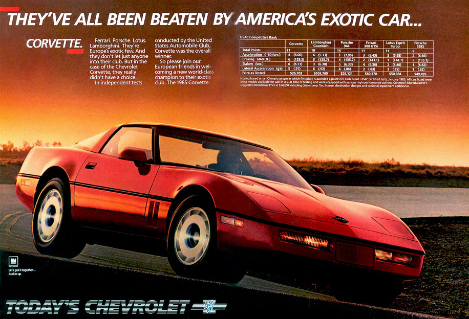 1985 Chevrolet Corvette Advertising